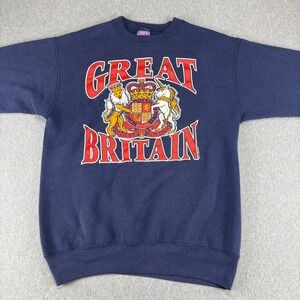 Vintage Savvy Heavyweight Crewneck Sweatshirt‎ Mens XL Great Britain Royal Coat